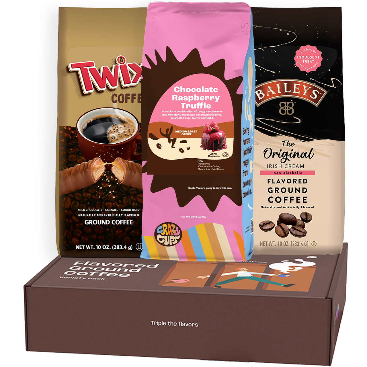 Perfect Samplers Flavored Ground Coffee Variety Pack, Twix