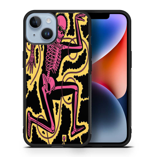 Skeleton Pop Art Electric Lightning iPhone 14 Case Maydistore