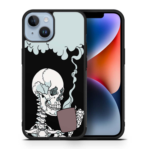 Skull Hot Coffee iPhone 14 Case Maydistore
