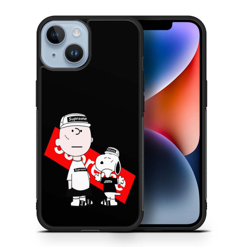 snoopy charlie brown supreme black iPhone 14 Case Maydistore