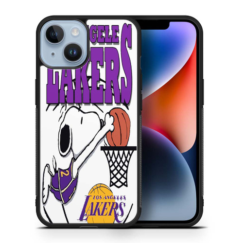 Snoopy Lakers Slam Dunk iPhone 14 Case Maydistore