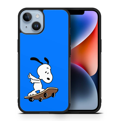 Snoopy Skateboarding Blue iPhone 14 Case Maydistore