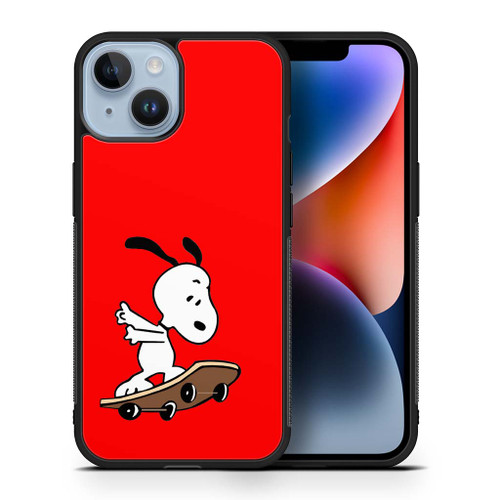 Snoopy Skateboarding red iPhone 14 Case Maydistore