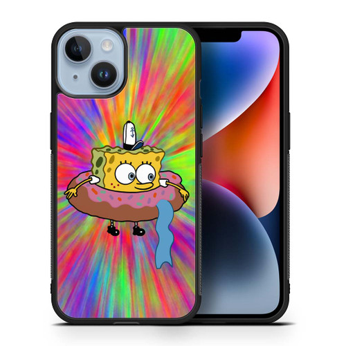 Spongebob In Donut Trippy iPhone 14 Case Maydistore