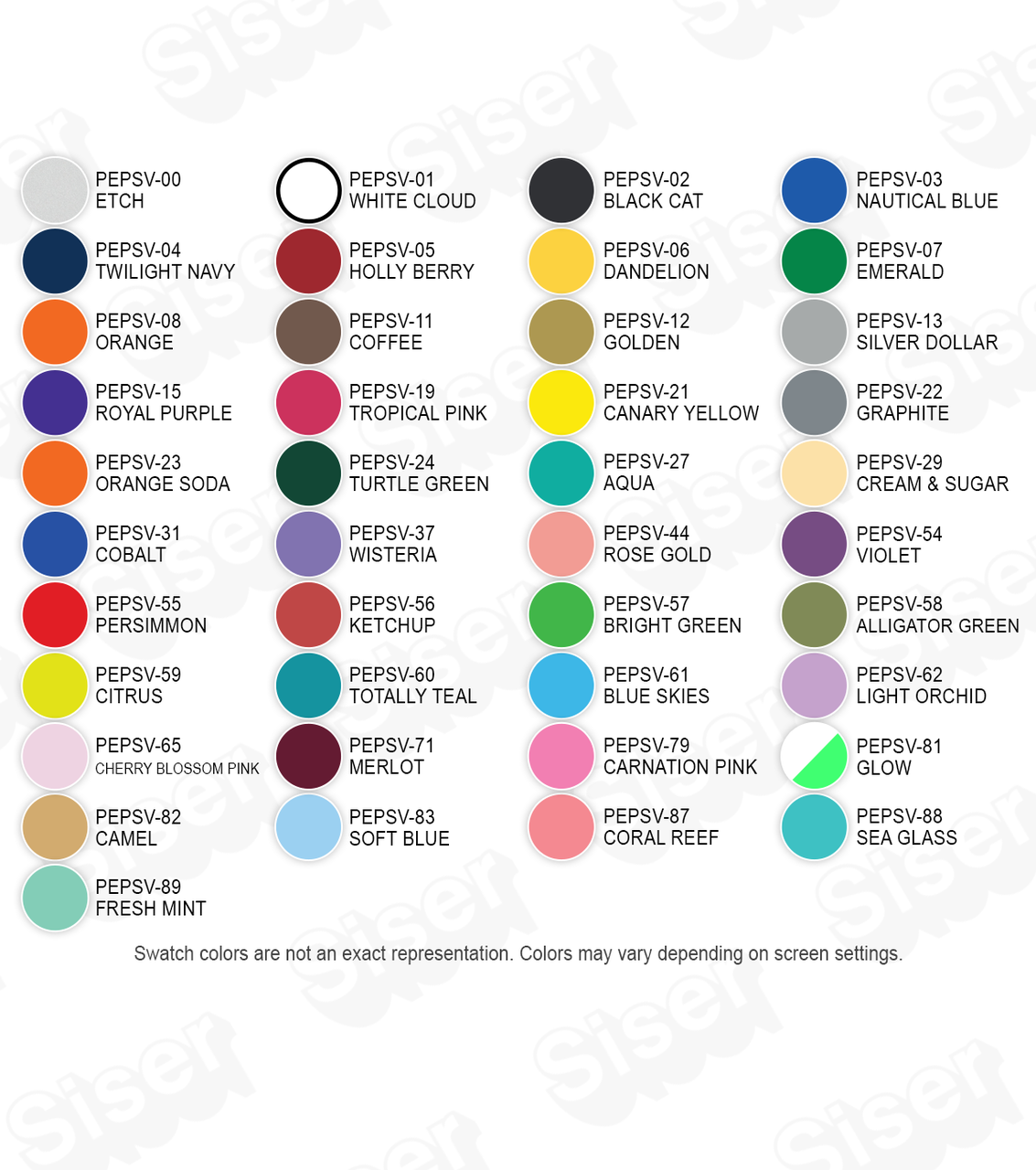 Siser Htv Color Chart 2019