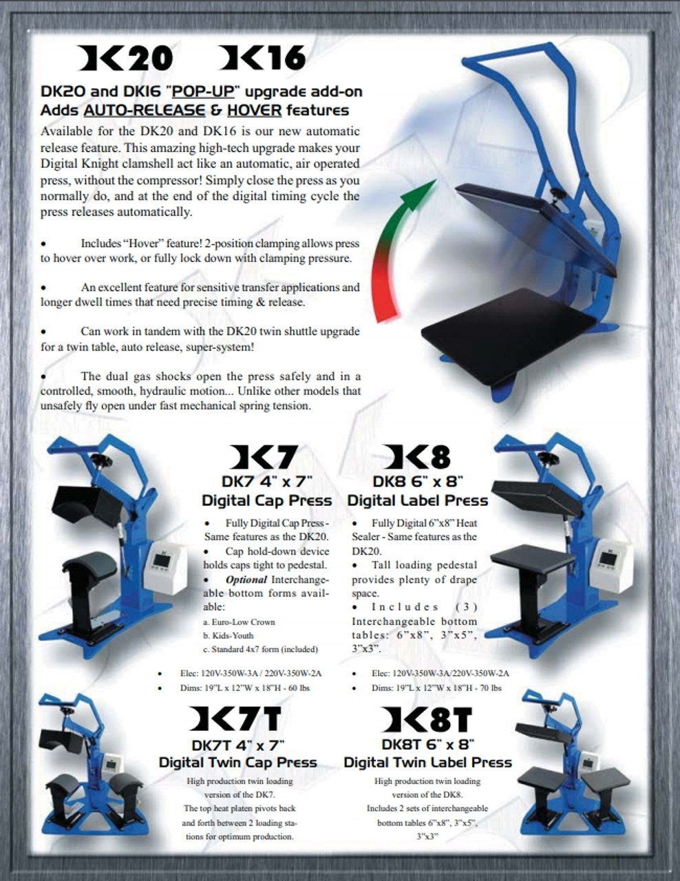 Geo Knight DK8 Digital Clamshell Heat Press - 6 x 8