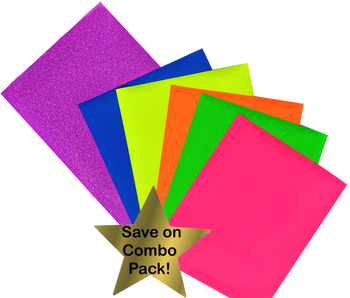 Craft Express 10 Pack Two-Tone Adhesive Vinyl Sheets with Rainbow, Shi