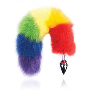 Rainbow foxy tail w/stainless steel butt plug Rainbow foxy tail w/stainless steel butt plug