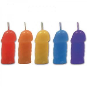 Rainbow Pecker Party Candles 5 Pack Assorted Colors Rainbow Pecker Party Candles 5 Pack Assorted Colors