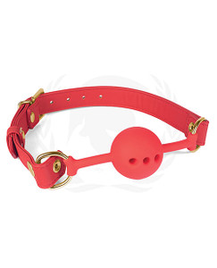 Spartacus Silicone Ball Gag w/Red PU Straps - 46 mm Spartacus Silicone Ball Gag w/Red PU Straps - 46 mm