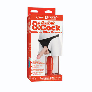 Vac-U-Lock 8in Classic Dong w/Ultra Harn Vac-U-Lock 8in Classic Dong w/Ultra Harn