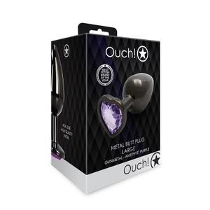 Ouch Heart Gem Butt Plug L Gun/Pur Ouch Heart Gem Butt Plug L Gun/Pur