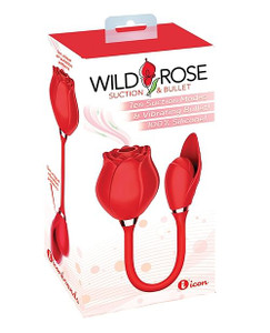 Wild Rose & Bullet Vibrator - Red Wild Rose & Bullet Vibrator - Red