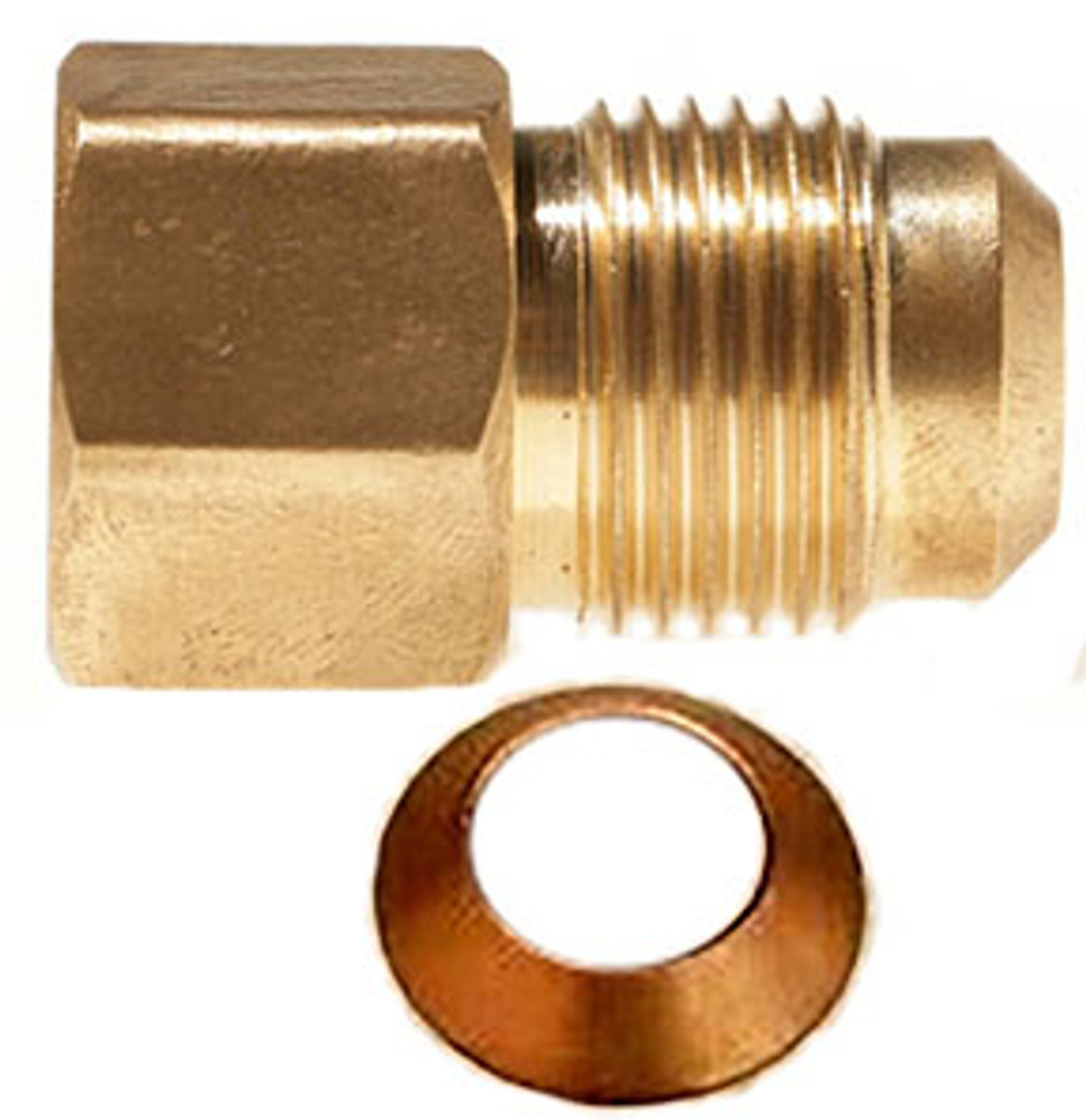 3/8 Female Flare X OD Brass Short Forged Flare Nut