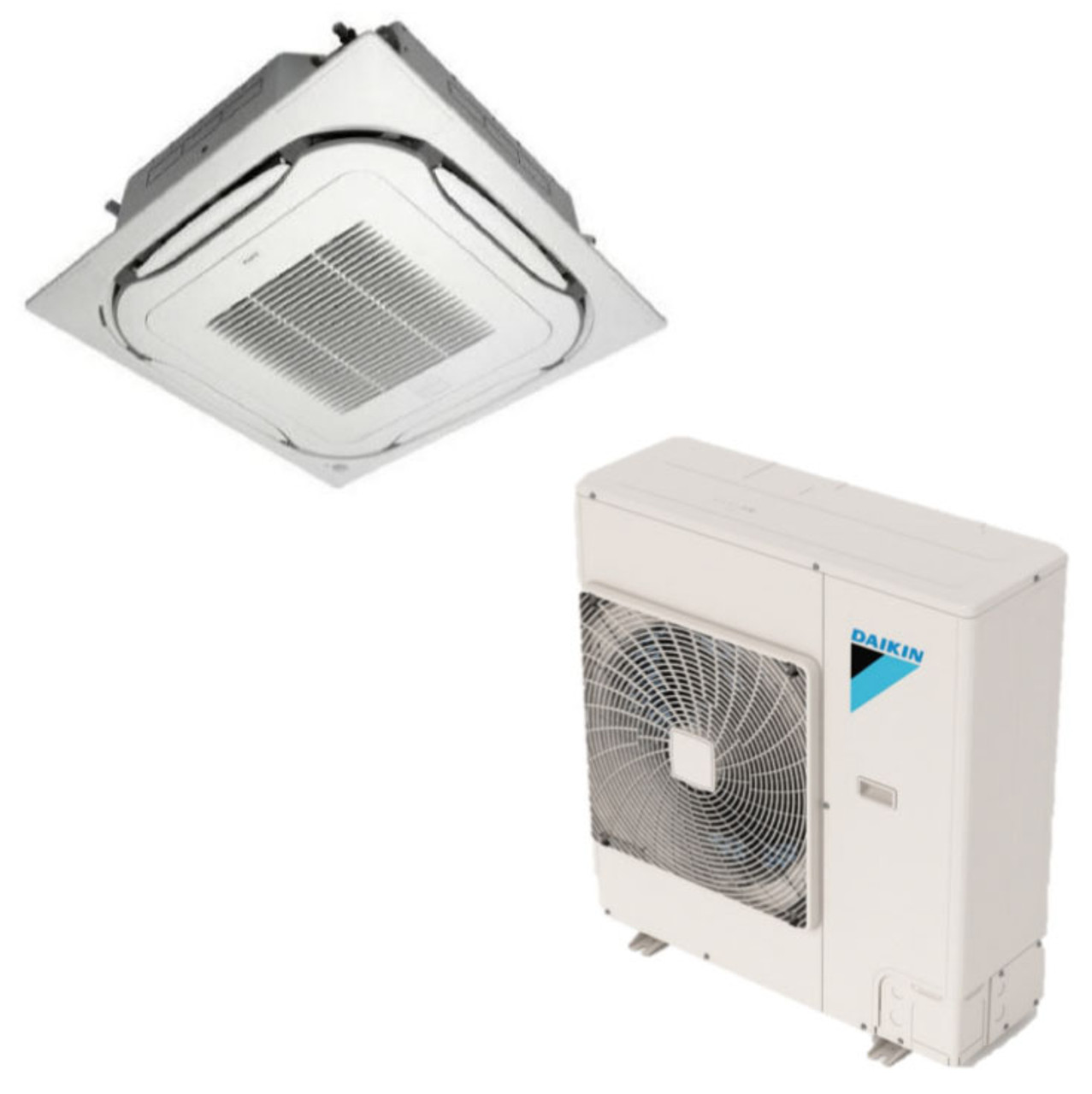 Daikin FCQ18TAVJU / RZQ18TAVJUA 18000 BTU Class SkyAir Commercial Roundflow  Ceiling Cassette Heat Pump 18.6 SEER Single Zone System