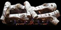 White Mountain Hearth Burncrete Birch Log Set with Vented VSR Slope Glaze Burner / Millivolt Valve White Mountain Hearth Burncrete Birch Log Set with Vented VSR Slope Glaze Burner / Millivolt Valve
