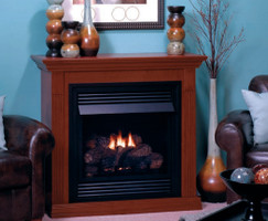 White Mountain Hearth VFD26FM30 Vail 26" Special Edition Vent Free Fireplace System with Mantel in Cherry White Mountain Hearth VFD26FM30 Vail 26" Special Edition Vent Free Fireplace System with Mantel in Cherry