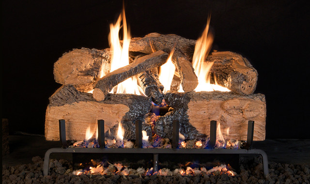 RH Peterson Real-Fyre Charred Angel Split Oak Log Set - G31 Burner with Choice of Valve Kit