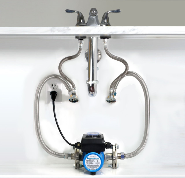 AquaMotion AMH3K-R 3 Speed Hot Water Recirculation Pump for Under Sink Installation with Hot Water Heaters