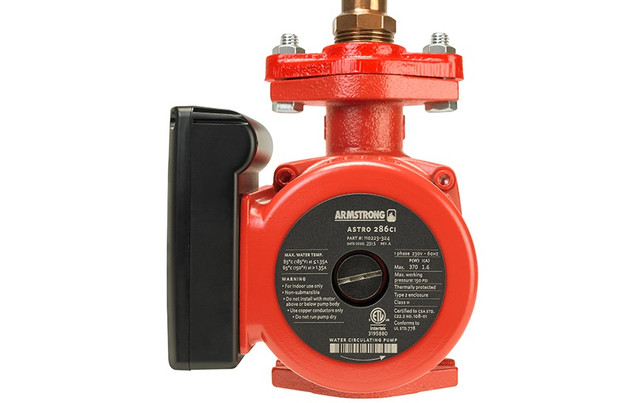 Armstrong Astro 290CI 3-Speed Cast Iron Circulator with Check Valve, 0-52 GPM Flow for Closed Loop Hydronic Heating Systems