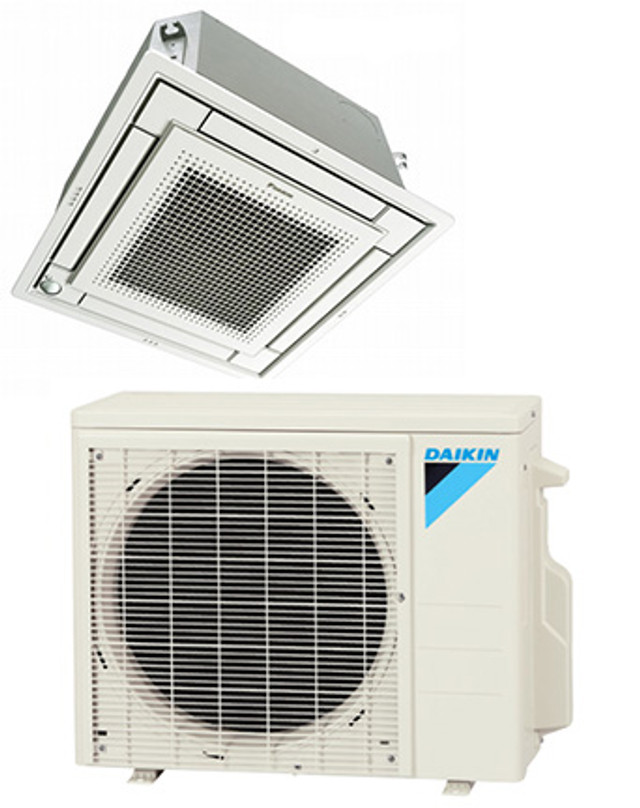 Daikin FFQ15W2VJU / RX12WMVJU 15000 BTU Vista Series Ceiling Cassette Heat Pump System