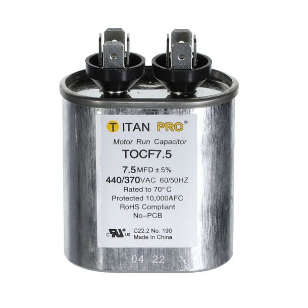 Titan Pro TOCF7.5 Run Capacitor - Oval - 7.5 mFd - 440/370V