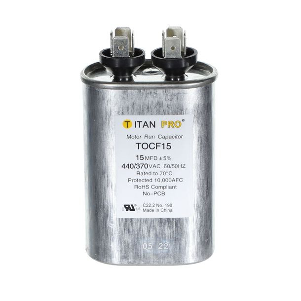 Titan Pro TOCF15 Run Capacitor - Oval - 15 mFd - 440/370V