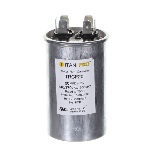 Titan Pro TRCF20 Run Capacitor - Round - 20 mFd - 440/370V
