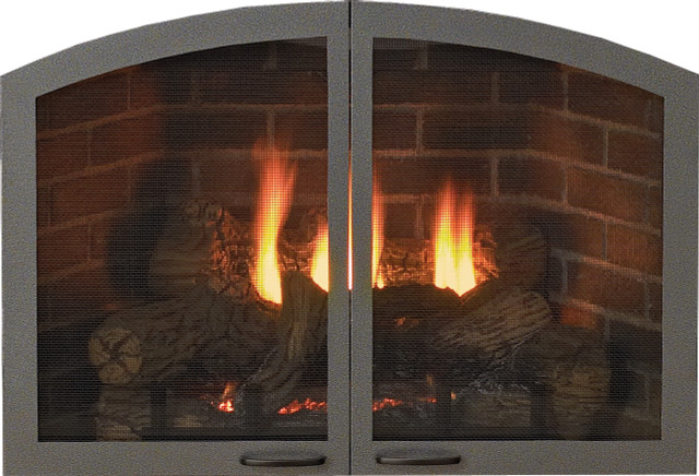 White Mountain Hearth VFR32SCBL 32" Arch Doors for Breckenridge 32 in Matte Black