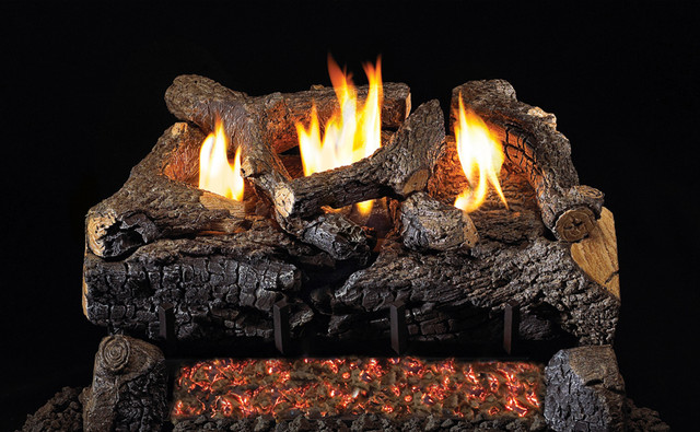 RH Peterson Real-Fyre ECV16/18 16"/18" Evening Fyre Charred Replacement Logs for G18 Vent-Free Burners (LOGS ONLY)