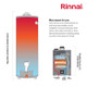 Rinnai RE160i High Efficiency Non-Condensing, 6.6 GPM Tankless Hot Water Heater for Indoor Installation