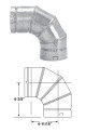Duravent 6BVL90 6" Round 90° Adjustable Elbow - B Vent
