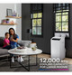GE PPHH12WWF 12000 BTU Dual Hose 3-in-1 Inverter Portable Heat and Cool Air Conditioner - Built-In WiFi - R32 Refrigerant
