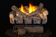 RH Peterson Real-Fyre VOG8E-16RP 16" Valley Oak Log Set and Vent Free Manual Burner - Liquid Propane - Bedroom Approved