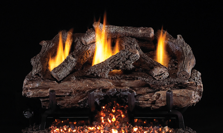 Peterson Charred Aged Split Oak Log Set Vent Free Burner