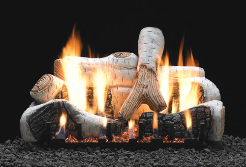 White Mountain Hearth Birch Log Set - Choice of Vent Free Burner