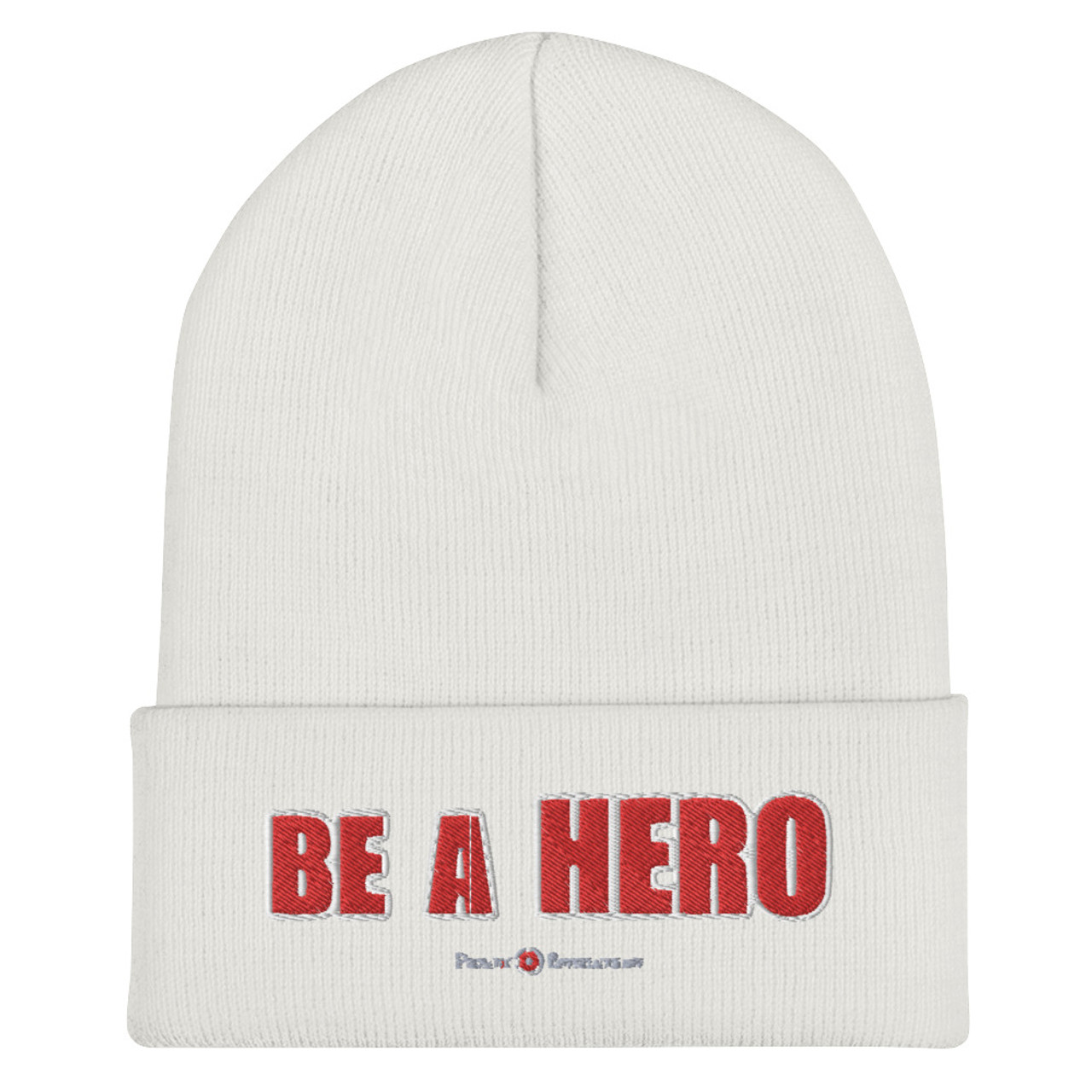 BE A HERO - Red Letters - Unisex Cuffed Beanie - Prolific