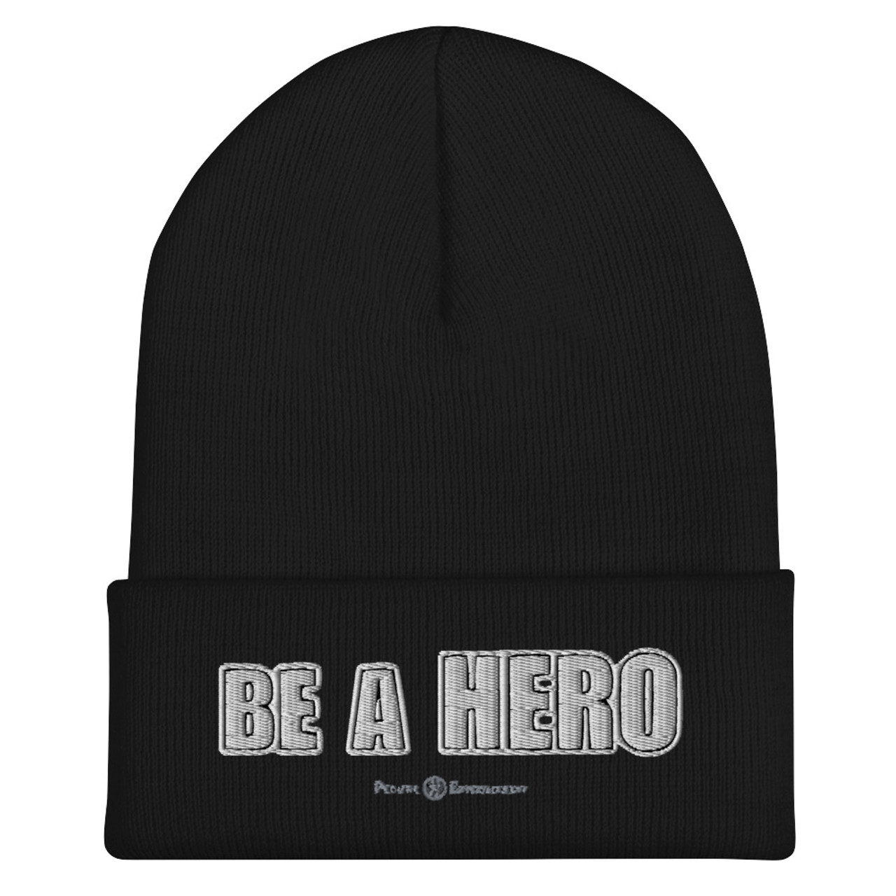 BE A - Letters Silver HERO - Cuffed Beanie