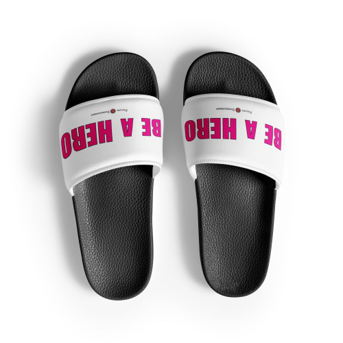 BE A HERO - Purple Letters - Women's Slides ***** FREE SHIPPING!!!