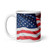 "USA - BE A HERO" - Red Letters - White Glossy Mug ***** FREE SHIPPING!!!