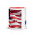 "USA - BE A HERO" - Blue Letters - Glossy Mug with Color Inside ***** FREE SHIPPING!!!