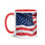 "USA - BE A HERO" - Blue Letters - Glossy Mug with Color Inside ***** FREE SHIPPING!!!