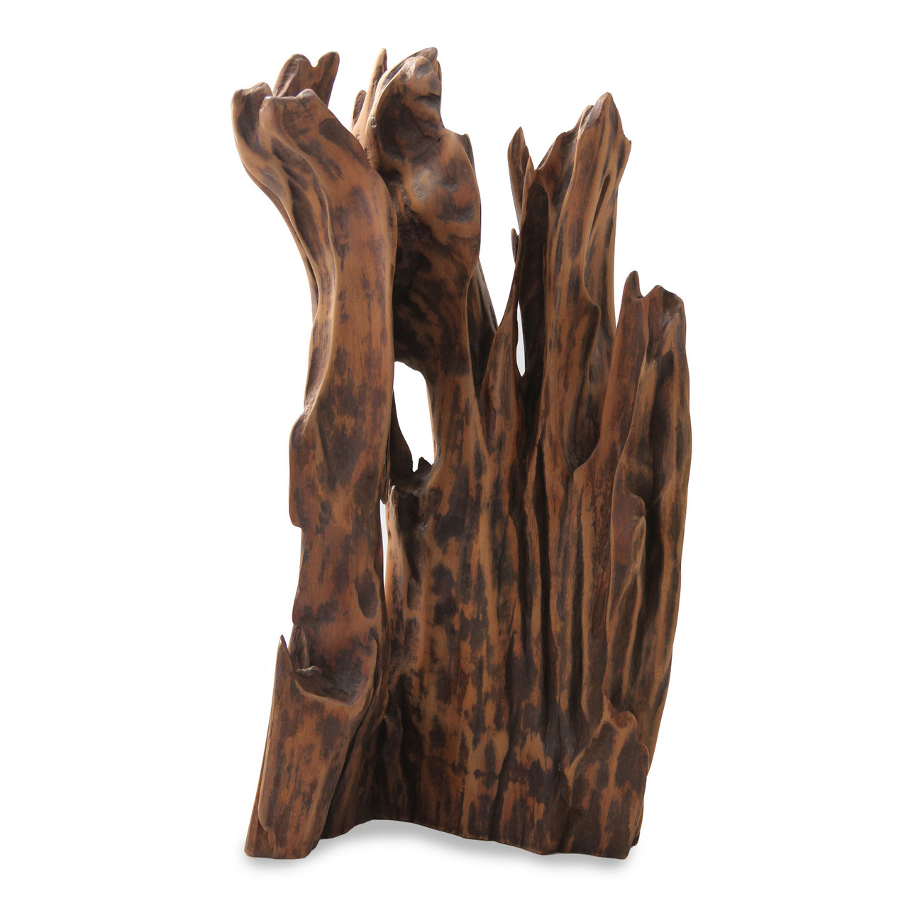 Reclaimed Wood Art Hand Carved Abstract Sculpture 'Natures Delight