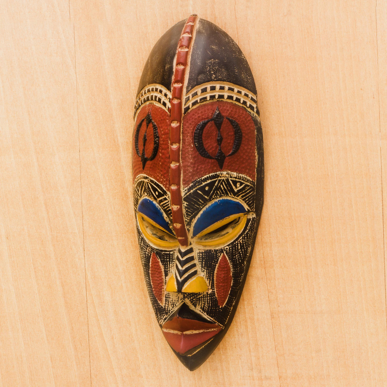 Gye Nyame African Sese Wood Mask from Ghana 'Sankin Kal' - Smithsonian ...