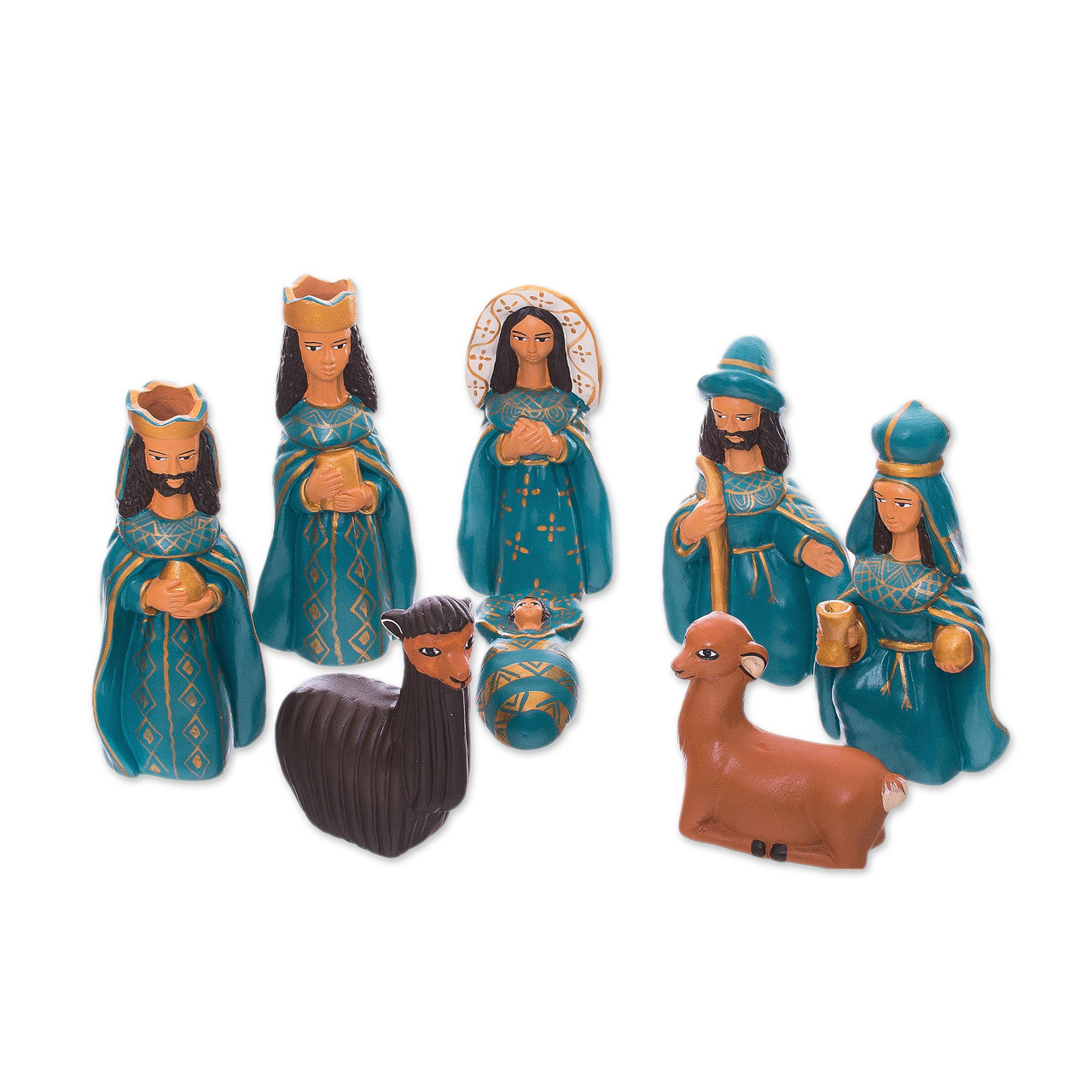 Ceramic Christmas Nativity Sculpture in Blue from Peru 'Birth Beneath the  Blue Tree' - Smithsonian Folklife Festival Marketplace