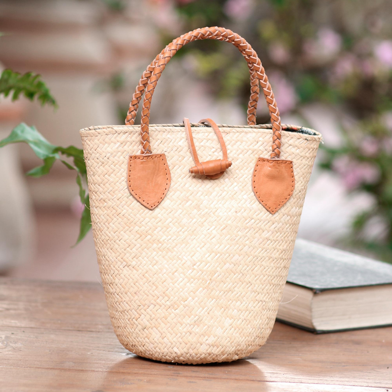 Natural Tan Leather Tote Bag 