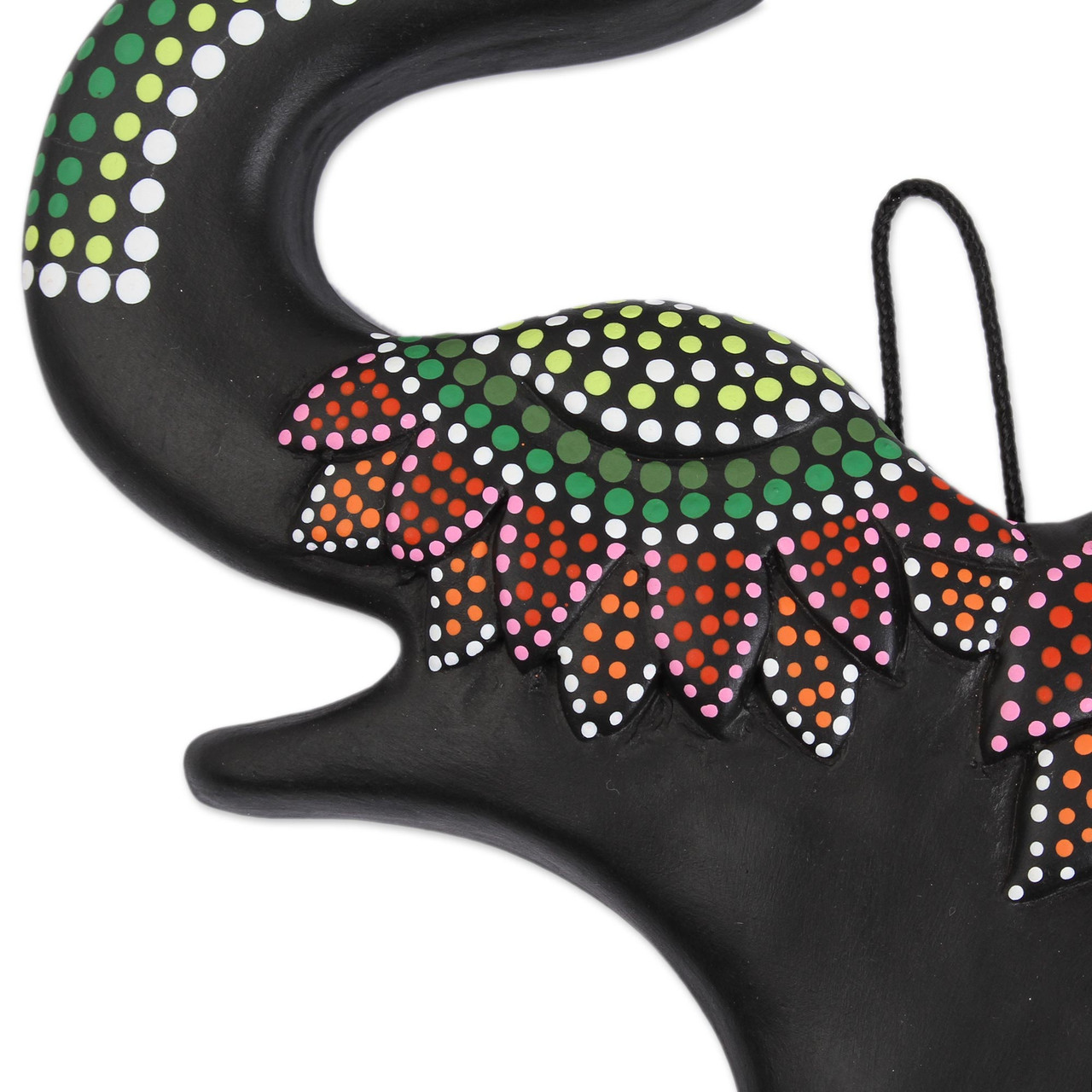 Elephant\' Smithsonian \'Dotted Folklife Festival Art Elephant from - Mexico Marketplace Ceramic Hand-Painted Wall