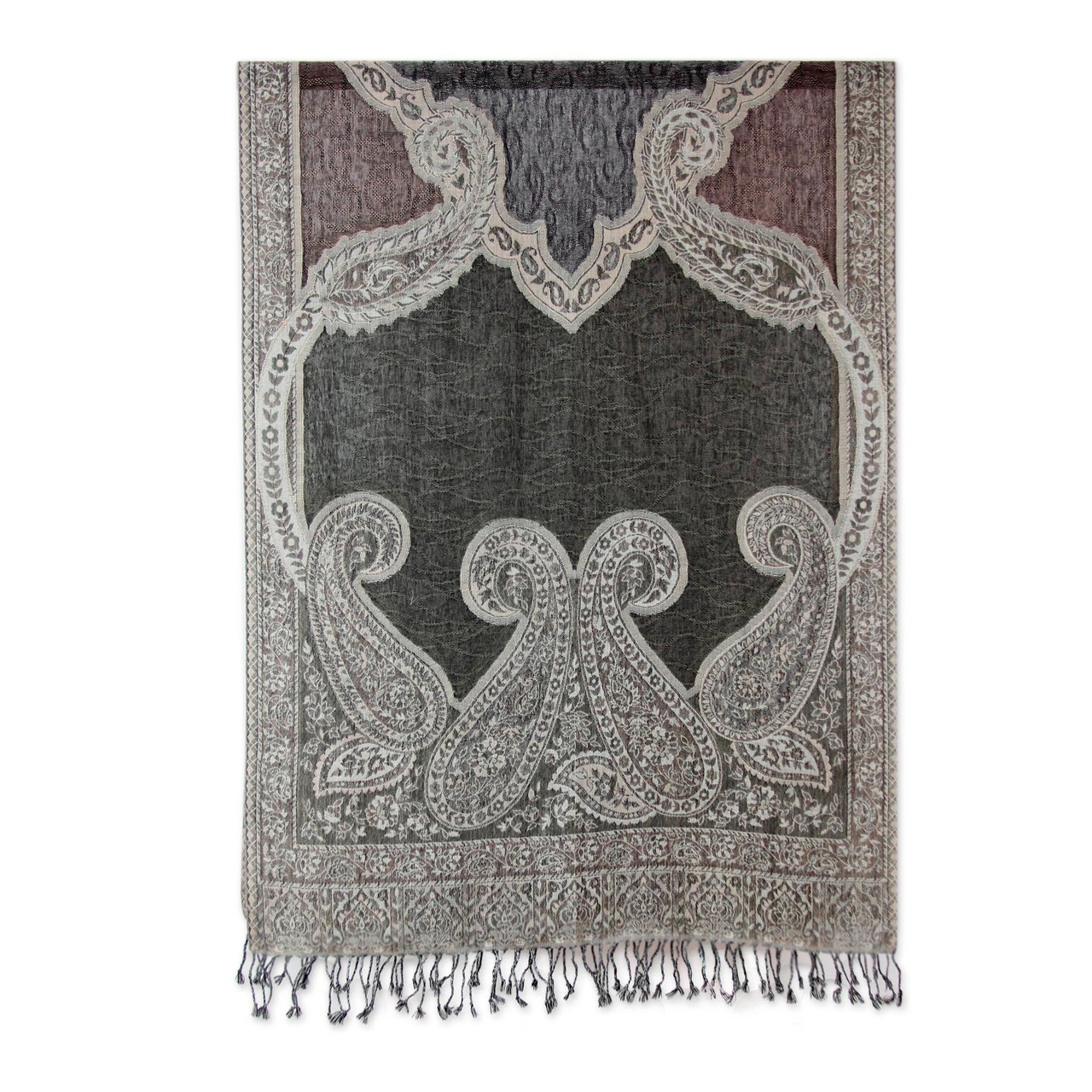 Blissful Garden,'Paisley Jamawar Wool Shawl Woven in India' - Yahoo Shopping