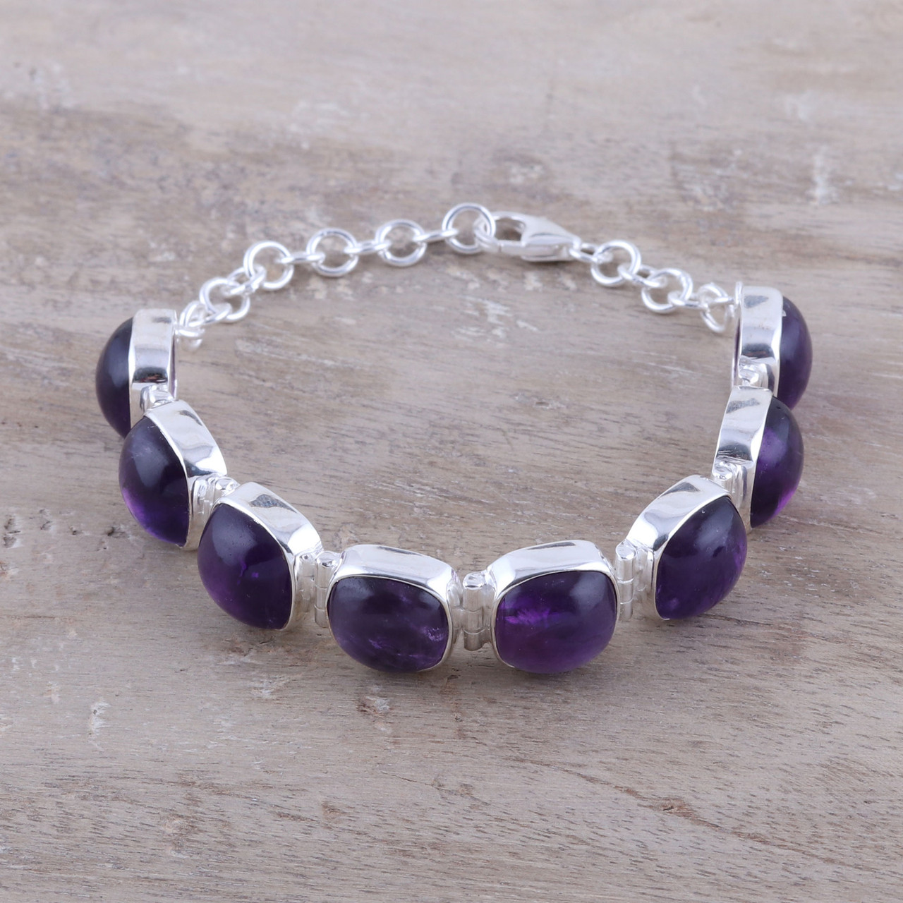 Order Amethyst Round Beads Bracelet Online From India Gems & Minerals Co  ,Surat
