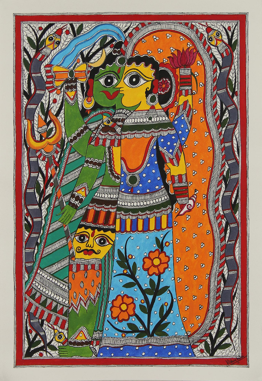 KYARA ARTS-madhubani art Ram Sita viyah painting with frame Big Size  (30inchx48inch) Wall Art for living room,Bedroom,Drawing room,Hotels-Wooden  Framed-Digital Painting : Amazon.in: Home & Kitchen